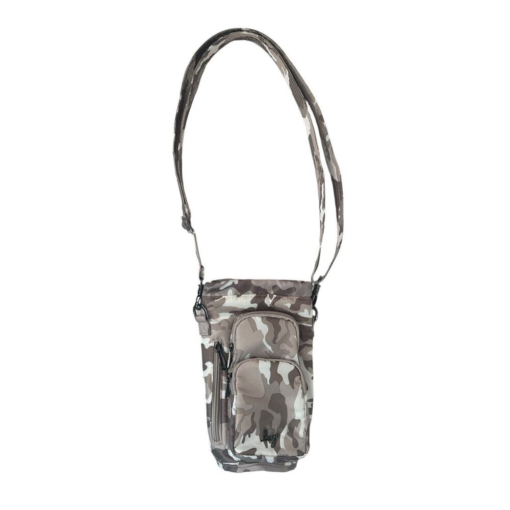 Lug Insulated Crossbody Water Bottle‎ Bag Huggie SE Camo Taupe Keep Hot or Cold